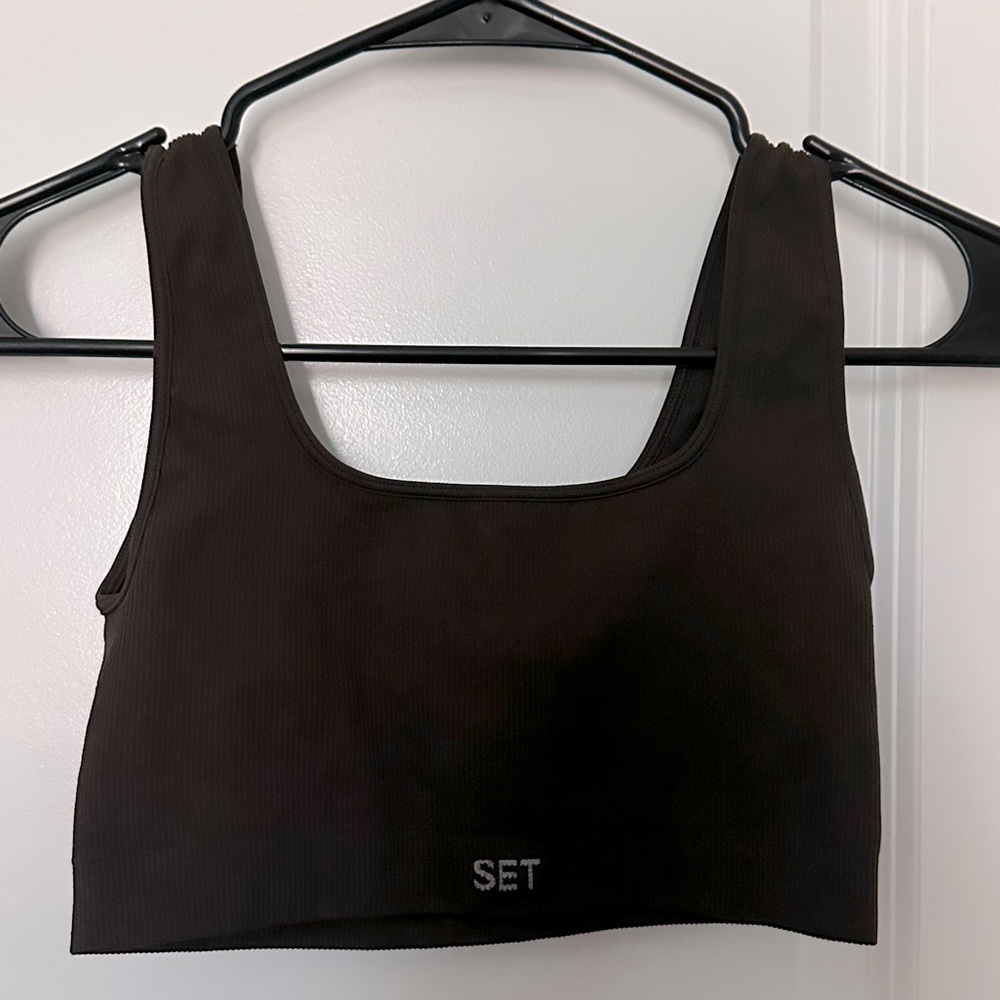 SET Active sculptflex espresso brown sports bra size S